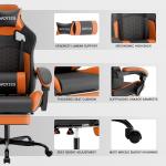 Ergonomic Gaming Chair with Massage and Footrest