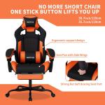 Ergonomic Gaming Chair with Massage and Footrest