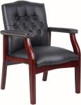 Set of 2 Leather Office Chairs Ergonomic Executive Guest Chairs for Reception