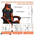 Ergonomic Gaming Chair with Massage and Footrest