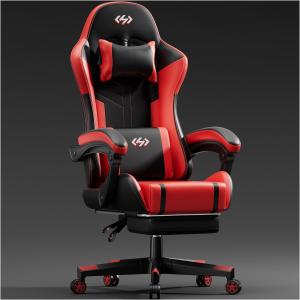 Ergonomic Gaming Chair with Footrest and Headrest