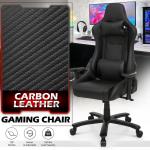Black Ergonomic Gaming Racing Chair with Carbon Fiber
