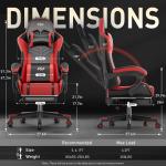 Ergonomic Gaming Chair with Footrest and Headrest