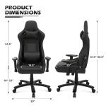 Black Ergonomic Gaming Racing Chair with Carbon Fiber