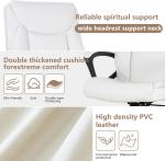 Home Office Chair Ergonomic PU Leather Desk Chair Mid Back, Swivel and Armrests