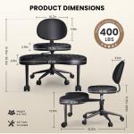 Home Office Chair Ergonomic Computer Desk Chair with Lumbar Support Cross Legged