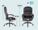Big and Tall 500lbs Wide Seat Ergonomic Desk Office Chair w/ Lumbar Support Arms