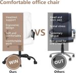 Home Office Chair Ergonomic PU Leather Desk Chair Mid Back, Swivel and Armrests