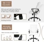 Home Office Chair Ergonomic PU Leather Desk Chair Mid Back, Swivel and Armrests