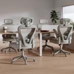 Ergonomic Gray Office Chair with Flip-Up Armrests