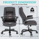 Big and Tall  Office Chair Ergonomic Leather Computer Desk Chair with Footrest