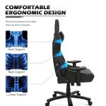 Black Ergonomic Gaming Racing Chair with Carbon Fiber
