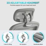 Ergonomic Gray Office Chair with Flip-Up Armrests
