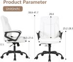 Home Office Chair Ergonomic PU Leather Desk Chair Mid Back, Swivel and Armrests
