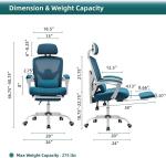 Swivel Mesh Office Chair Ergonomic with Adjustable High Back and Lumbar Support