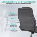 Big and Tall  Office Chair Ergonomic Leather Computer Desk Chair with Footrest