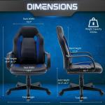 Ergonomic Gaming Chair, PU Leather Office Racing Chair for Adults & Teens