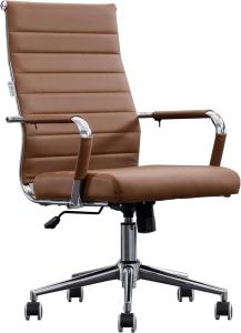 Ergonomic Ribbed Leather Home Office Chair