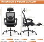 Ergonomic Adjustable Computer Chair High Back Mesh Office Chair with Footrest