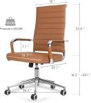 Ergonomic Ribbed Leather Home Office Chair