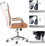Ergonomic Ribbed Leather Home Office Chair