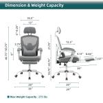 Ergonomic Office Chair with Lumbar Support Pillow and Retractable Footrest