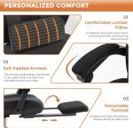 Ergonomic Adjustable Computer Chair High Back Mesh Office Chair with Footrest