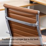 Ergonomic Ribbed Leather Home Office Chair