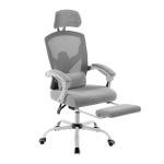 Ergonomic Office Chair with Lumbar Support Pillow and Retractable Footrest