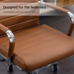 Ergonomic Ribbed Leather Home Office Chair