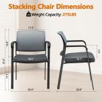 Ergonomic Mesh Back Stackable Chairs with Armrests