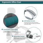 Ergonomic Office Chair with Lumbar Support Pillow and Retractable Footrest