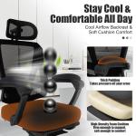 Ergonomic Office Chair with Footrest, High Back Swivel Mesh Desk Chair, Big a...