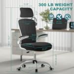 Mimoglad Office Chair, Comfy Desk Chair - High Back Ergonomic Computer Chair with Adjustable Lumbar Support & Headrest, Flip-up Armrests for Guitar Playing, Swivel Task Chair for Home and Office