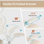 BOWTHY Ergonomic Conference Room Chairs,Home Mesh Office Desk Chairs,High Back Swivel Computer Chair with Adjustable Lumbar Support,Up&Down Flip-Up Arms,Rocking Function,330 LBS (Beige, Set of 2)