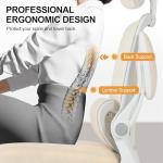 BOWTHY Ergonomic Conference Room Chairs,Home Mesh Office Desk Chairs,High Back Swivel Computer Chair with Adjustable Lumbar Support,Up&Down Flip-Up Arms,Rocking Function,330 LBS (Beige, Set of 2)