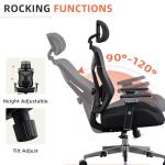 600lbs Big and Tall Office Chair with W-Shaped Seat Cushion, Ergonomic Mesh Desk Chair with Adjustable Lumbar Support, 4D Armrests for Heavy People
