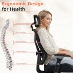 600lbs Big and Tall Office Chair with W-Shaped Seat Cushion, Ergonomic Mesh Desk Chair with Adjustable Lumbar Support, 4D Armrests for Heavy People