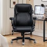 700lbs Big and Tall Office Chair for Heavy People with 5D Flip Armrests Heavy Duty Executive Chair with Adjustable Lumbar Support, Metal Base, Rubber Caster Wheels, Wide Seat for Sitting All Day