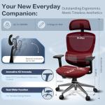 Ergonomic Office Chair, High Back Desk Chair with 4D Armrests, 135° Reclining Swivel Chair with 3-Level Tilt Lock, 2D Headrest & Sliding Seat, Dual Back Support, Adjustable Lumbar, Heavy Duty 1600 lbs