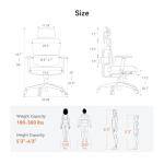 Newtral Office Chair Ergonomic - Home Office Desk Chair, Big and Tall Office Chair, Auto-Following Lumbar Support for Back Pain, Adjustable Seat Depth and Height (No Footrest, Black)