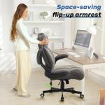 550LBS Big and Tall Office Chair, Comfy Heavy Duty Executive Chair with Adjustable Lumbar Support Double Spaces Casters, PU Extra Wide Seat Ergonomic Computer Desk Chair for Back Pain, Grey