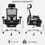 Big and Tall Office Chair 700lbs with Ergonomic W Wide Thick Seat Cushion, Oversized Mesh Desk Chair with Adjustable Lumbar for Heavy People, Computer Chair with 4D Armrest Footrest Headrest