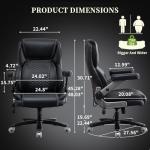 700lbs Big and Tall Office Chair for Heavy People with 5D Flip Armrests Heavy Duty Executive Chair with Adjustable Lumbar Support, Metal Base, Rubber Caster Wheels, Wide Seat for Sitting All Day