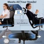 Ergonomic Office Chair, High Back Desk Chair with 4D Armrests, 135° Reclining Swivel Chair with 3-Level Tilt Lock, 2D Headrest & Sliding Seat, Dual Back Support, Adjustable Lumbar, Heavy Duty 1600 lbs