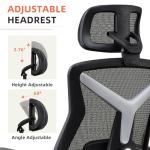 600lbs Big and Tall Office Chair with W-Shaped Seat Cushion, Ergonomic Mesh Desk Chair with Adjustable Lumbar Support, 4D Armrests for Heavy People