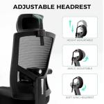 Big and Tall Office Chair 700lbs with Ergonomic W Wide Thick Seat Cushion, Oversized Mesh Desk Chair with Adjustable Lumbar for Heavy People, Computer Chair with 4D Armrest Footrest Headrest