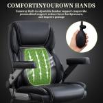 700lbs Big and Tall Office Chair for Heavy People with 5D Flip Armrests Heavy Duty Executive Chair with Adjustable Lumbar Support, Metal Base, Rubber Caster Wheels, Wide Seat for Sitting All Day