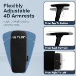 Ergonomic Office Chair, High Back Desk Chair with 4D Armrests, 135° Reclining Swivel Chair with 3-Level Tilt Lock, 2D Headrest & Sliding Seat, Dual Back Support, Adjustable Lumbar, Heavy Duty 1600 lbs