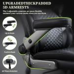 700lbs Big and Tall Office Chair for Heavy People with 5D Flip Armrests Heavy Duty Executive Chair with Adjustable Lumbar Support, Metal Base, Rubber Caster Wheels, Wide Seat for Sitting All Day